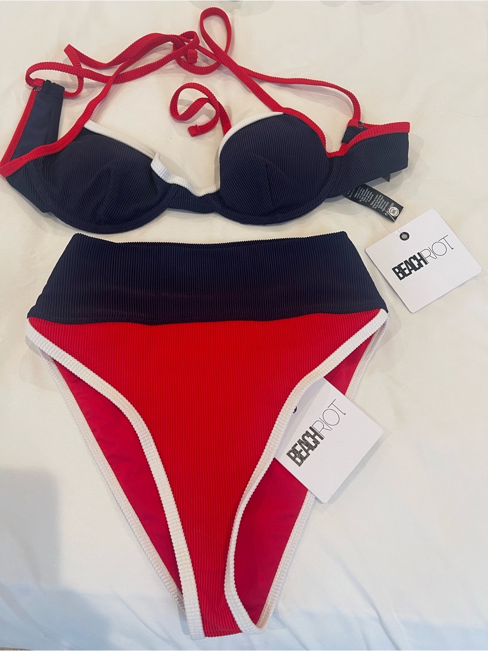 Beach Riot Bikini Kori Underwire Top NWT Size Small & Emy Bottom XS America USA